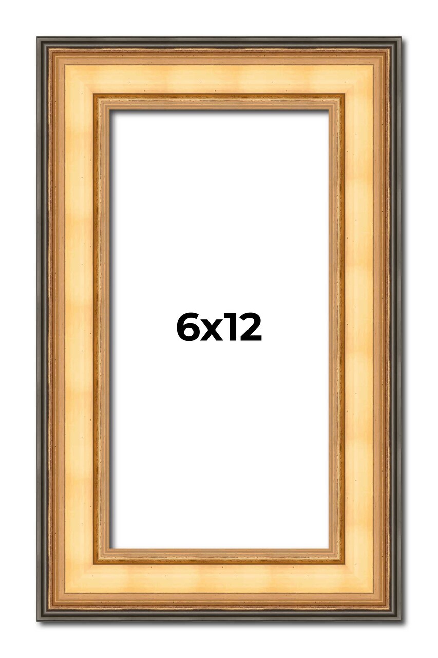 Panoramic Traditional Gold Picture Frame - UV Acrylic, Foam Board Backing, Hanging Hardware